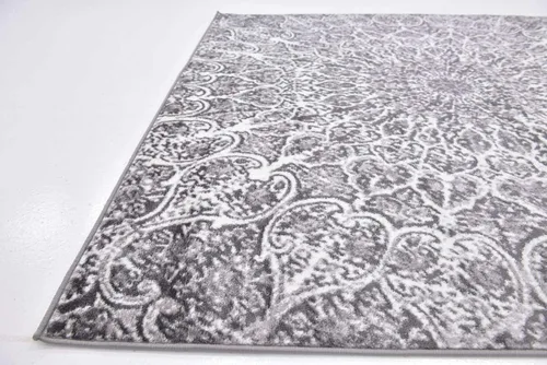 Vista 113 de Sofia, alfombra clásica de diseño abstracto, Polipropileno, Gris oscuro Gris/gris (Dark Gray/Gray)