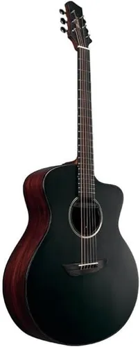 Vista 4 de Ibanez Jon Gomm Signature JGM5 - Guitarra acústica eléctrica, parte superior de satén negro, parte trasera y laterales naturales de alto brillo
