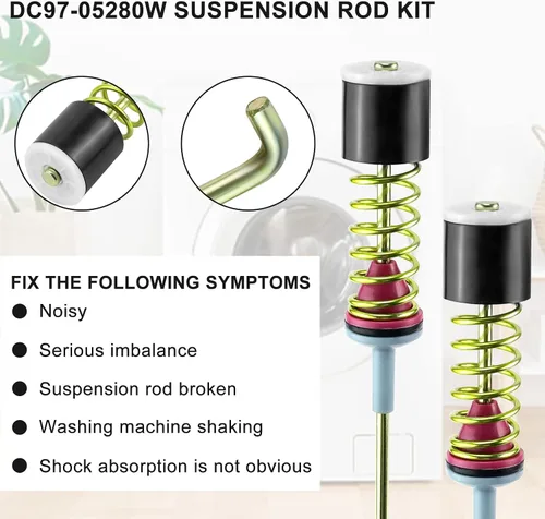 Vista 3 de DC97-16350U DC97-16350T Kit de barra de suspensión para lavadora (paquete de 4) apto para lavadora Sam-sung - Compatible con WA50R5200AW/US