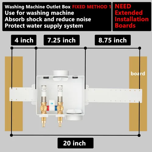 Vista 9 de (1 Paquete) Lidertik Caja de Salida para Lavadora Crimpar PEX-B, Válvula de Control Simple con Amortiguadores de Golpe de Ariete de Acero