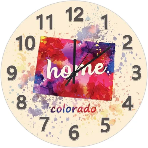 Vista 60 de UFunhome Reloj de pared con mapa del estado de Nevada, acuarela, Estados Unidos, reloj redondo de madera, funciona con pilas, silencioso, sin