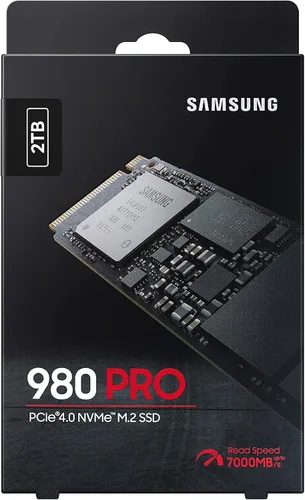 Vista 3 de Samsung 980 PRO SSD 2TB PCIe NVMe Gen 4 Gaming M.2 Unidad de estado sólido interna, velocidad máxima, control térmico MZ-V8P2T0B/AM