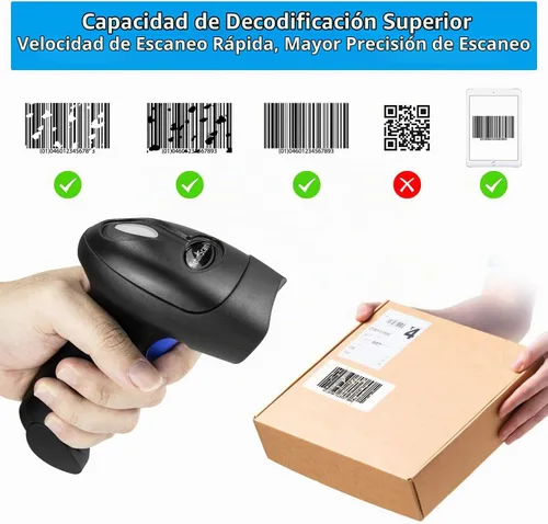 Vista 2 de NetumScan Escáner de código de barras USB 1D portátil con soporte, CCD con cable para punto de venta Lector de código de barras para detección