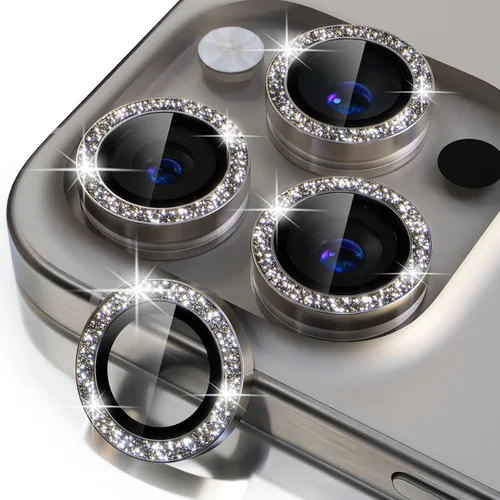Vista 59 de Misea Compatible con iPhone 16 Pro/iPhone 16 Pro Max, protector de lente de cámara de vidrio templado Ultra-HD, protector de pantalla de anillo Negro