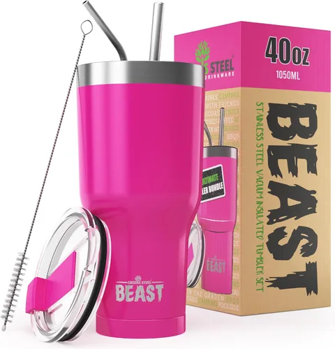 Vista 15 de Beast Vaso de 10 oz de Acero Inoxidable con Aislamiento al Vacío para Café y Hielo de Doble Pared Termo de Viaje (Blanco Ártico)