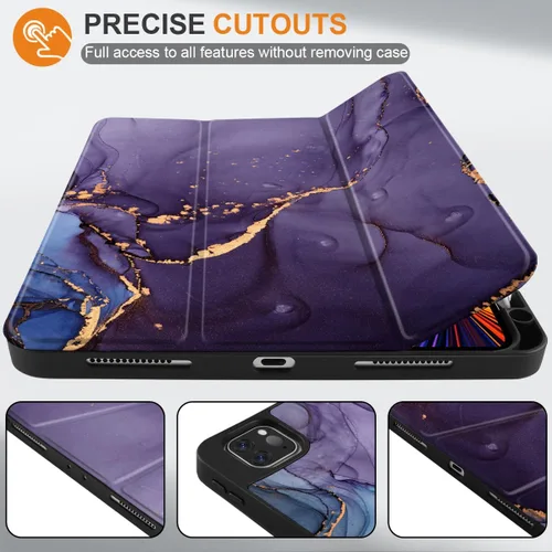 Vista 2 de DONGKE Funda protectora delgada para iPad Pro 2022/2021/2020/2018 de 11 pulgadas de generación 4/3/2/1 - Funda protectora delgada - Soporte