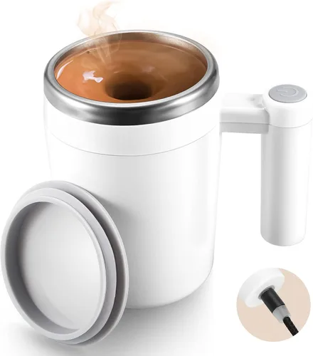 Vista 8 de Taza de Café que se Agita Sola: Taza Automática Recargable que se Agita Sola con Agitador Magnético y Tapa, Taza de Viaje
