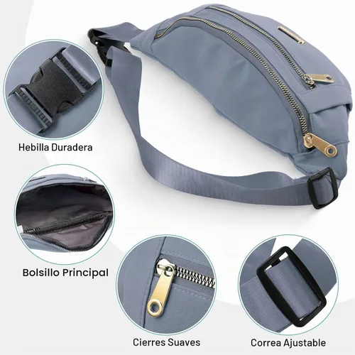 Vista 3 de Riñoneras impermeables de 3 piezas para mujeres y hombres con correa ajustable para la cintura para deportes, correr, ejercicio, caminar, viajar