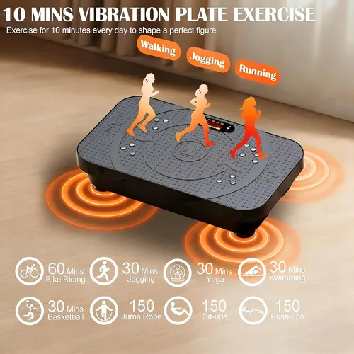 Vista 6 de PBYRD Vibration Plate Exercise Machine -Full Body Shaker with Auto Mode, Acupressure Massage & Silicone Pedal, for Lymphatic Drainage, Weight Loss &