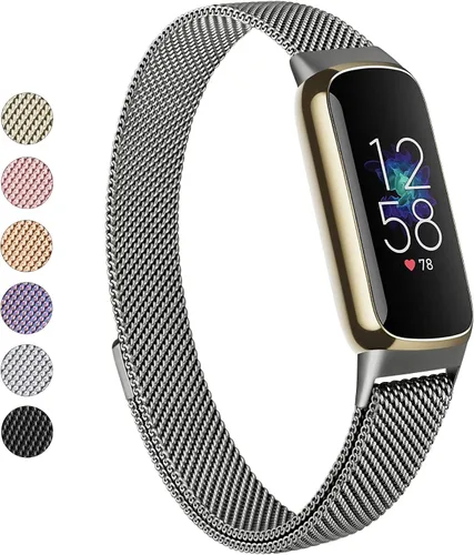 Vista 10 de Vanjua Correa de metal compatible con Fitbit Luxe, correa de repuesto ajustable de malla de acero inoxidable para Fitbit Luxe/Luxe edición especial