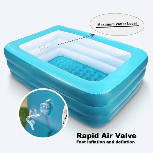Vista 8 de Piscinas inflables, piscinas infantiles, piscina inflable familiar con suelo suave, piscina duradera de 82 y 59 pulgadas, diversión acuática
