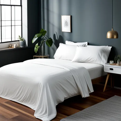 Vista 6 de DaDa Bedding - Juego de sábanas de 100 % algodón súper suave, color blanco, sábana encimera y funda de almohada transpirable, tamaño matrimonial, 3