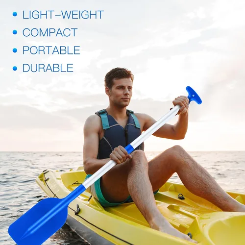 Vista 4 de Tradder 2 remos telescópicos plegables para kayak, remo de 21.3 a 41.7 pulgadas, remo de plástico de aluminio, remo de longitud ajustable