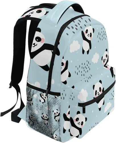 Vista 2 de ATTX Linda mochila con diseño de panda para niños y niñas, Panda-h, Ciclismo