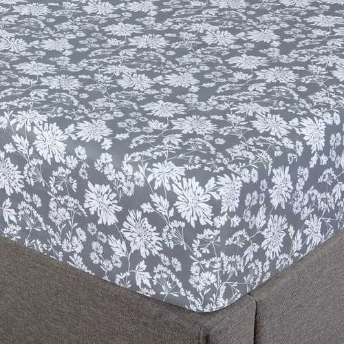 Vista 25 de Feather & Stitch - Sábana bajera ajustable de 100 % algodón, tejido satén de damasco, transpirable a rayas, sábana elástica para colchón de 18