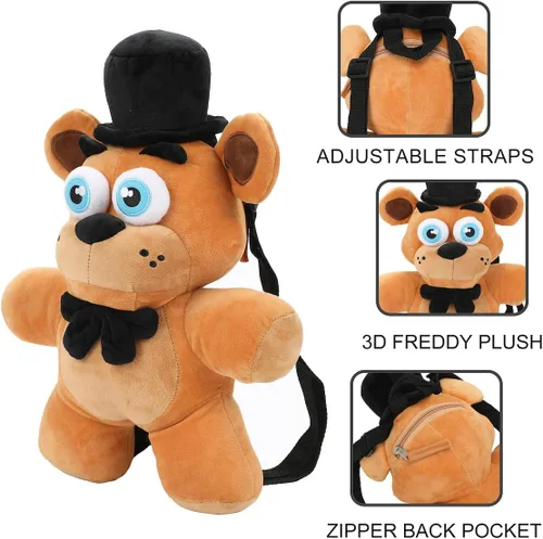 Vista 4 de Bioworld Five Nights at Freddy's Freddy Fazbear - Mini mochila de felpa