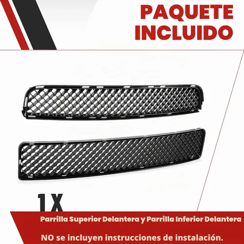 Vista 6 de HECASA Parrilla delantera superior e inferior compatible con Scion tC 2005-2010 Cubierta de parachoques de malla para capó de rejilla, color negro