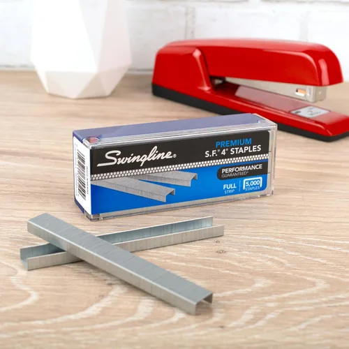 Vista 3 de Swingline Grapas, paquete de 2, S.F. 4, premium para engrapadoras de escritorio, 1/4 de pulgada de longitud, 210/tira, 5000/caja (35450)