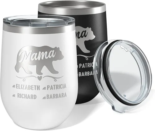 Vista 27 de Vaso de Mamá Oso, vaso personalizado para mamá Oro Rosa