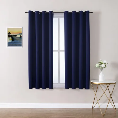 Vista 110 de ChrisDowa - Cortinas cortas para ventana de 40 pulgadas para dormitorio - Cortinas cortas con ojales y aislamiento térmico para oscurecer