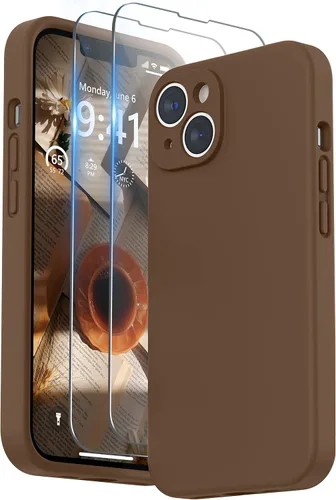 Vista 31 de SURPHY Funda para iPhone 14 Plus con Protector de Pantalla y Protección de Cámara, Funda de Teléfono de Silicona Líquida con Forro de Microfibra