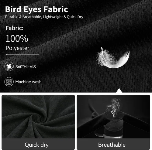 Vista 4 de ProtectX Camisas de manga larga de alta visibilidad, camiseta de seguridad reflectante de alta visibilidad para hombres y mujeres, camisa