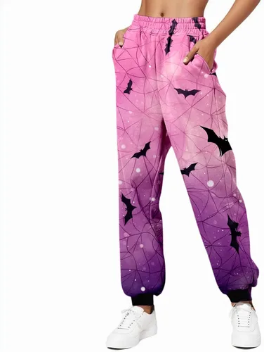 Vista 2 de Lroplie Pantalones deportivos para mujer, cintura alta, pantalones deportivos de otoño 2023, pantalones deportivos de moda Y2K, pantalones casuales
