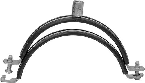 Vista 7 de Colgador de tubo galvanizado de 3 pulgadas con goma - Abrazadera de montaje de conducto - Soportes de tubo de PVC - Abrazaderas de tubo de metal