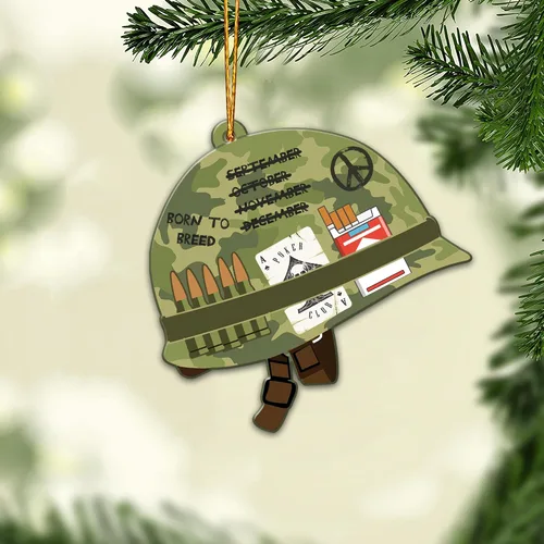 Vista 6 de Adorno de Navidad de veterano para árbol de Navidad, plano 2D (no adorno 3D), regalos para soldado veterano, fuerzas armadas, miembros del ejército