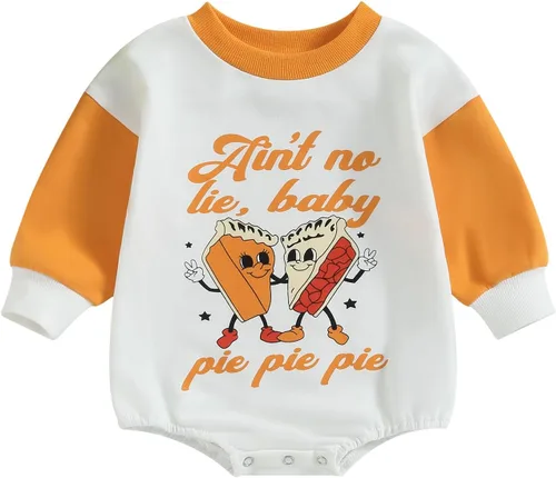 Vista 102 de Ropa de Halloween para bebé niña, sudadera con estampado de calabaza, mameluco de burbujas, lindo traje de Acción de Gracias de otoño
