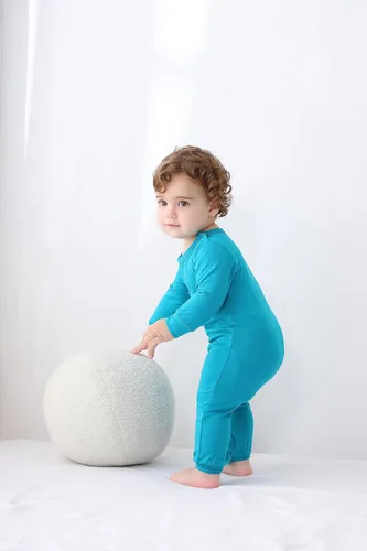 Vista 6 de GUISBY Pijama de bambú para bebé, manga larga con cierre a presión