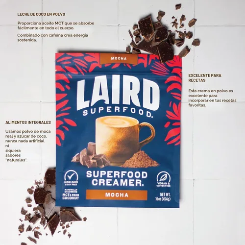 Vista 3 de Laird Superfood Creamer - Crema en polvo sabor a cacao, 8 onzas