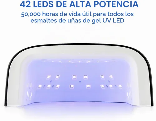 Vista 6 de Luz UV inalámbrica portátil profesional recargable de 60 W UV LED para máquina de lámpara de uñas con parte inferior de acero inoxidable extraíble