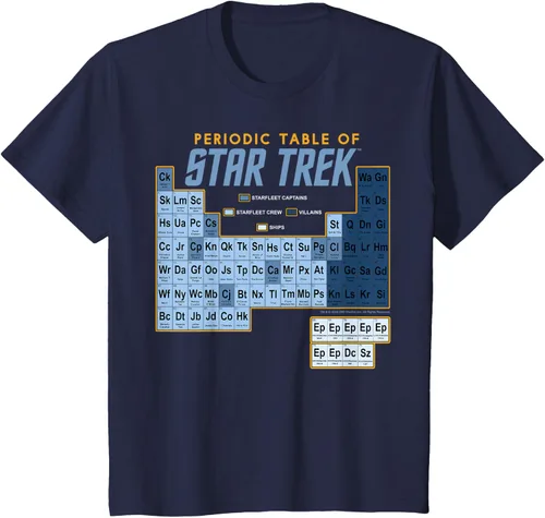 Vista 34 de Star Trek Camiseta de mesa periódica de la serie original, Negro, S
