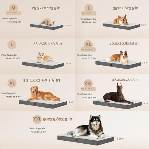 Vista 2 de EHEYCIGA Camas ortopédicas para perros, cama para perros con funda extraíble lavable, todos los tamaños de perros