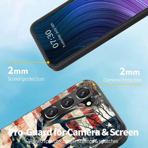 Vista 4 de Funda para Galaxy S23 5G, híbrida de doble capa (tapa a prueba de polvo integrada) (soporte magnético para automóvil) a prueba de golpes, protección
