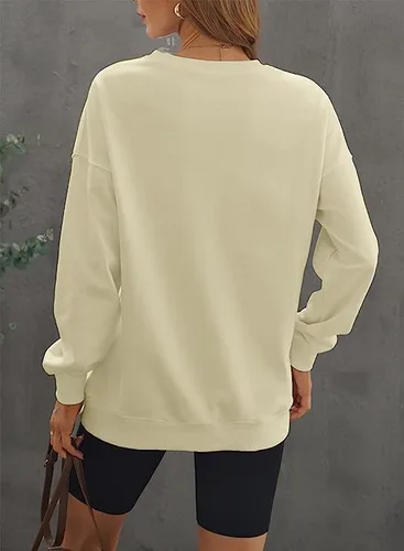 Vista 4 de MNLYBABY Camiseta de fútbol de gran tamaño para mujer, divertida sudadera gráfica para el día del juego, casual, mamá, vida, manga larga, tops