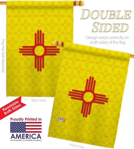 Vista 3 de Estados Nuevo México Garden House Flags Set Regional Estados Unidos Territorios Americanos República País Particular Área Pequeña Decorativa Patio