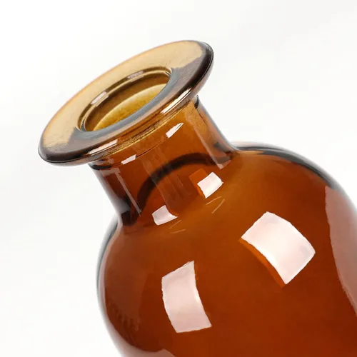 Vista 6 de Jarrón de cristal ámbar, paquete de 20 jarrones de 8 onzas, jarrones pequeños para flores, botellas de ámbar decorativas para centro de mesa