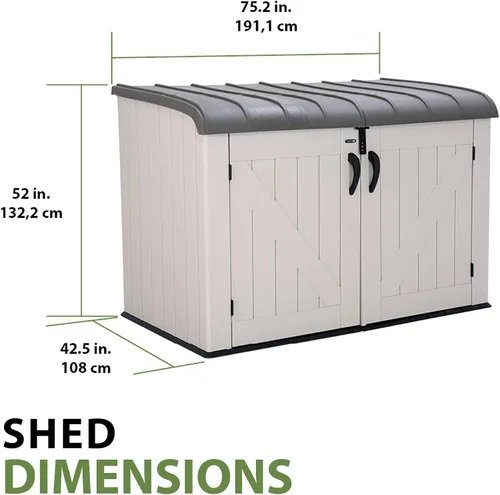 Vista 6 de Lifetime Products caja de almacenamiento horizontal Lifetime 60170, color tostado