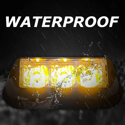 Vista 5 de (Actualización 2) Luces estroboscópicas LED para vehículos de emergencia, camiones, 12-24V, IP66, impermeable (ámbar)
