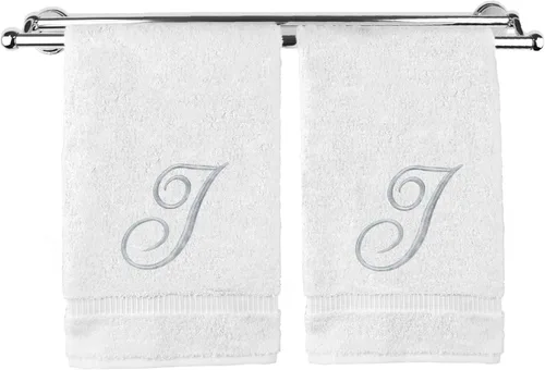 Vista 190 de Toalla de mano con monograma, regalo personalizado, 16 x 30 pulgadas, extra absorbente, 100% algodón turco, acabado de rizo suave, para baño, cocina