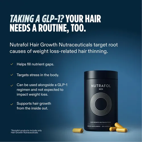 Vista 12 de Nutrafol Men's Hair Growth Supplements, Clinically Tested for Visibly Thicker Hair and Scalp Coverage, Dermatologist Recommended - 1 Month Supply, 1