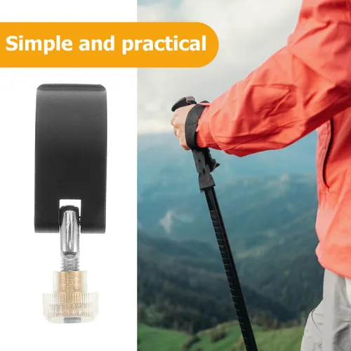 Vista 4 de Clip de bloqueo externo para bastón de trekking, accesorio de repuesto para senderismo, mochilero y caminar, paquete de 2 con tornillos de 2.08 x