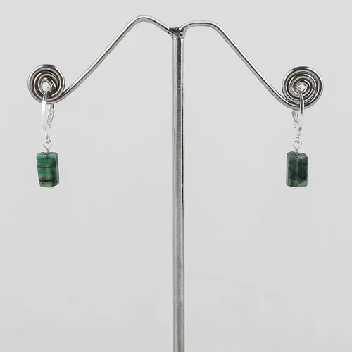 Vista 63 de Aretes de aro de cristal afganita natural Piedras afganas de alto grado Aretes chapados en plata Gota lisa Joyas de piedras preciosas hechas