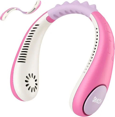 Vista 8 de Ventilador de cuello para niños, ventilador de cuello portátil sin aspas para niños de 4 a 14 años, ventilador recargable de 2600 mAh para niñas