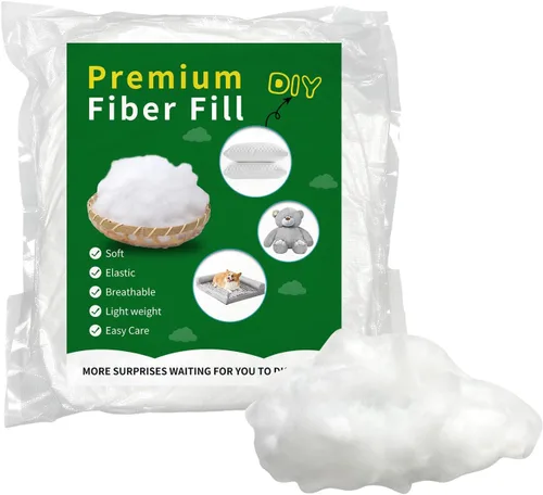 Vista 11 de Daylendar Relleno de Fibra de Poliéster 100g/0.22lb, Relleno de Fibra Premium para Manualidades, Relleno de Crochet Reciclable de Alta Resiliencia
