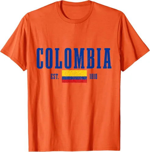 Vista 54 de Colombia Est. 1810 - Camiseta de Colombia Vintage, Negro, S