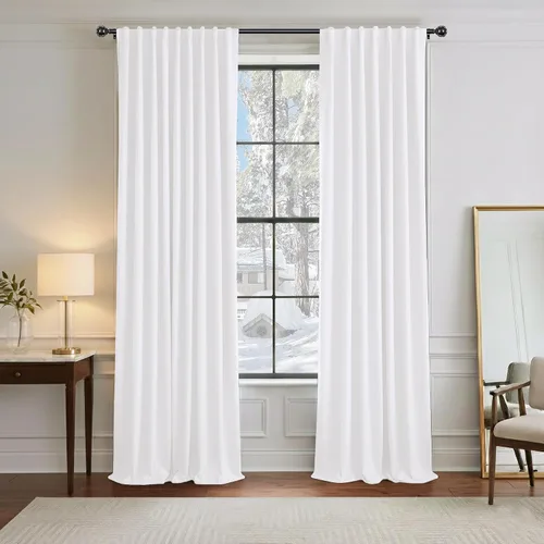Vista 94 de PONY DANCE Cortinas cortas con aislamiento térmico para ventana pequeña, para guardería, baño, cocina, lavandería, caravana, sótano, 29 pulgadas