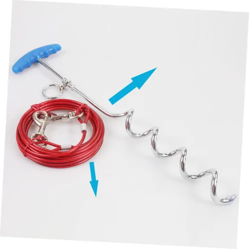 Vista 7 de Cadenas para perros pequeños para exteriores, correa de patio y estaca resistente para perro, correa de estaca para perro, correa de pila